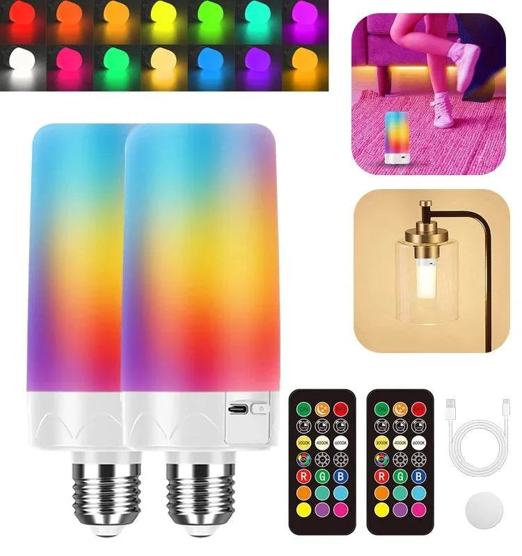 Rechargeable Emergency LED Bulb E27 – RGB Dimmable with Remote