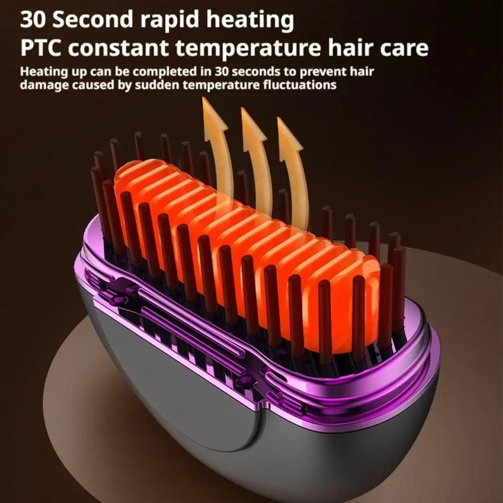 Rechargeable Mini Hair Straightener Comb