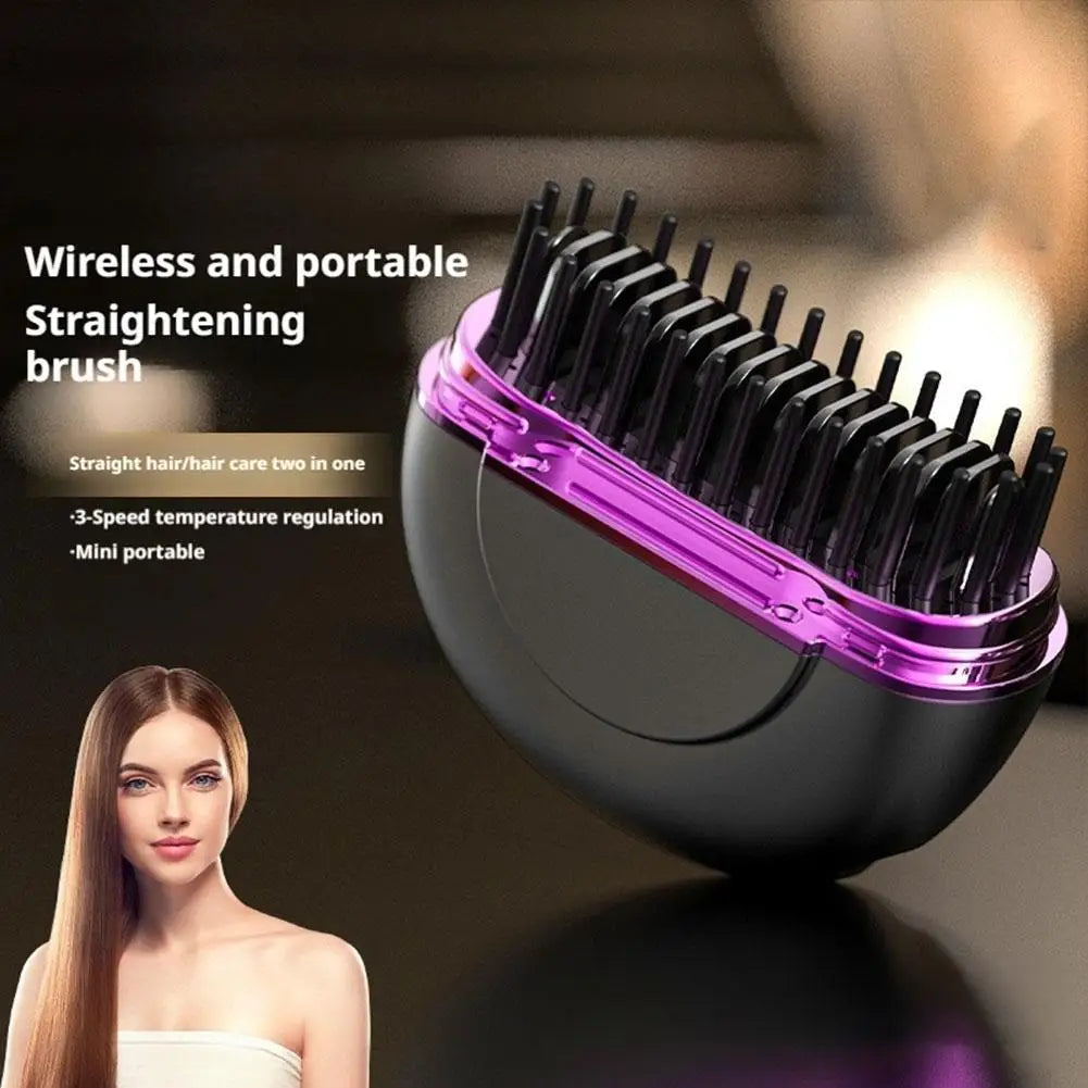 Rechargeable Mini Hair Straightener Comb