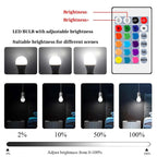 Color Changing LED Bulb – RGBW, Dimmable, Remote