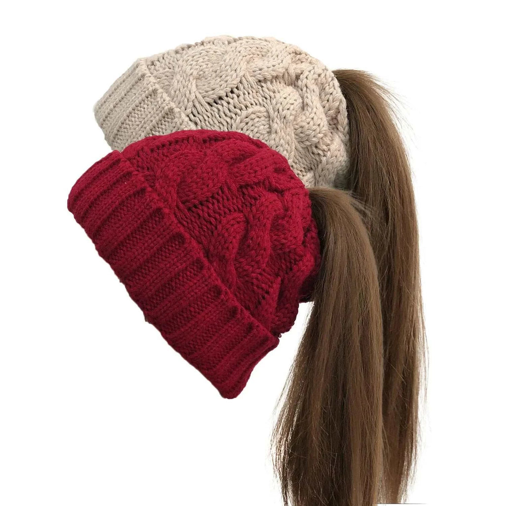 Women Warm Beanie Winter Hat – Knitted Pom Pom Cap