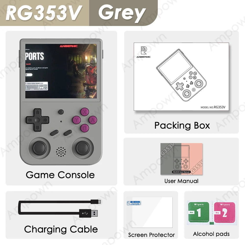 ANBERNIC RG353V RG353VS Handheld Gam Console 3.5'' IPS Screen HDMI Output Android Linux OS Built-in Retro Emulator Player Gifts