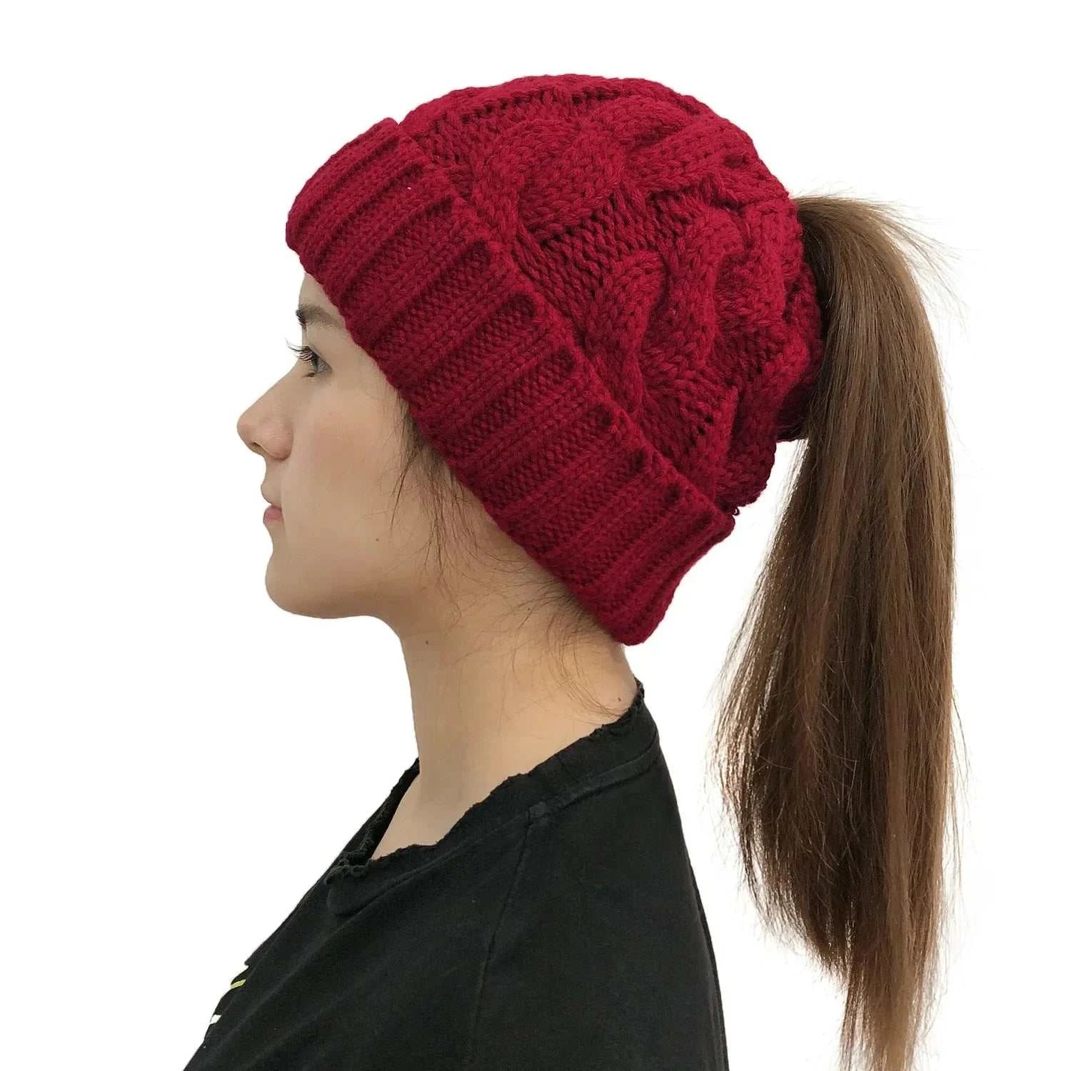 Women Warm Beanie Winter Hat – Knitted Pom Pom Cap