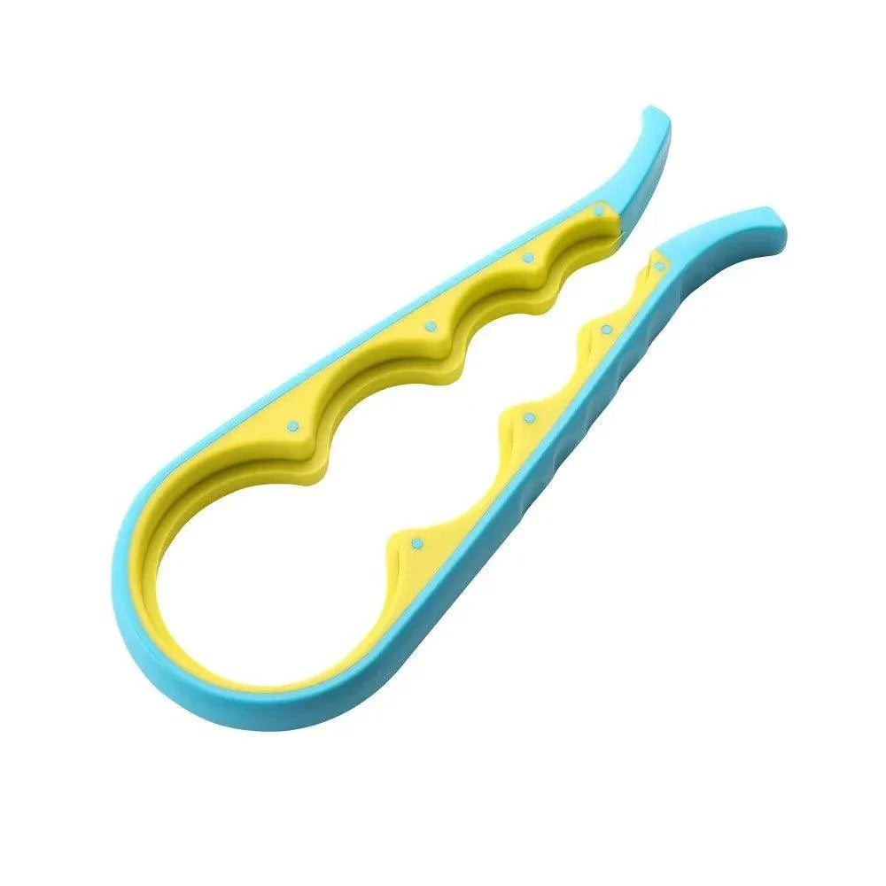 4-in-1 Flaschenöffner mit rutschfestem Griff für Flaschen, Gläser und Dosen öffnet sicher und kraftsparend Küchenutensil