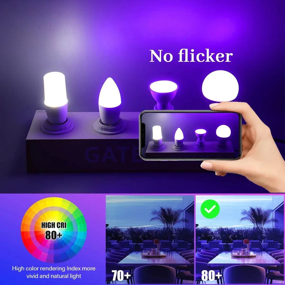 Color Changing LED Bulb – RGBW, Dimmable, Remote
