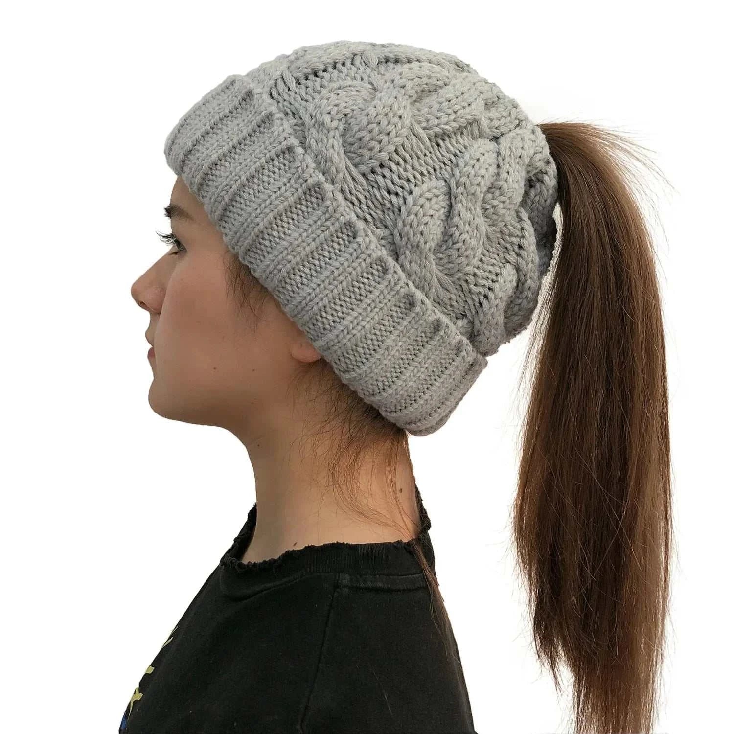 Women Warm Beanie Winter Hat – Knitted Pom Pom Cap
