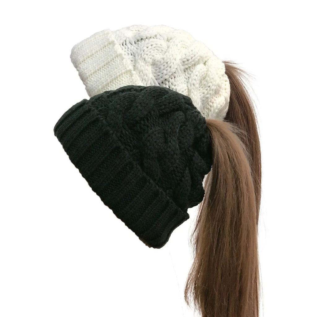 Women Warm Beanie Winter Hat – Knitted Pom Pom Cap