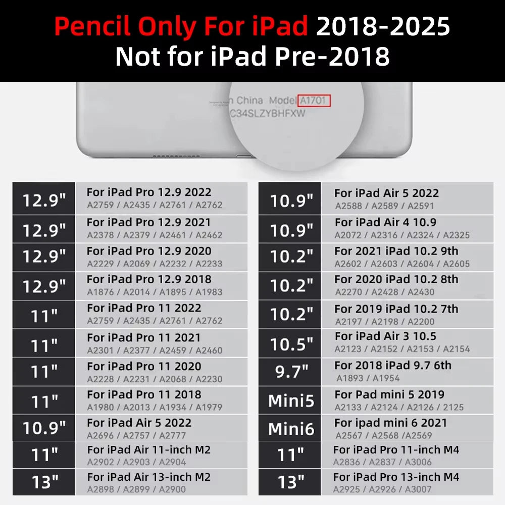 iPad Pencil Stylus Compatible with iPad 7–11th Mini 5/6/7
